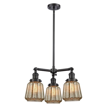 Innovations Lighting 3 Light Vintage Dimmable Led Chandelier 207-BK-G1-LED